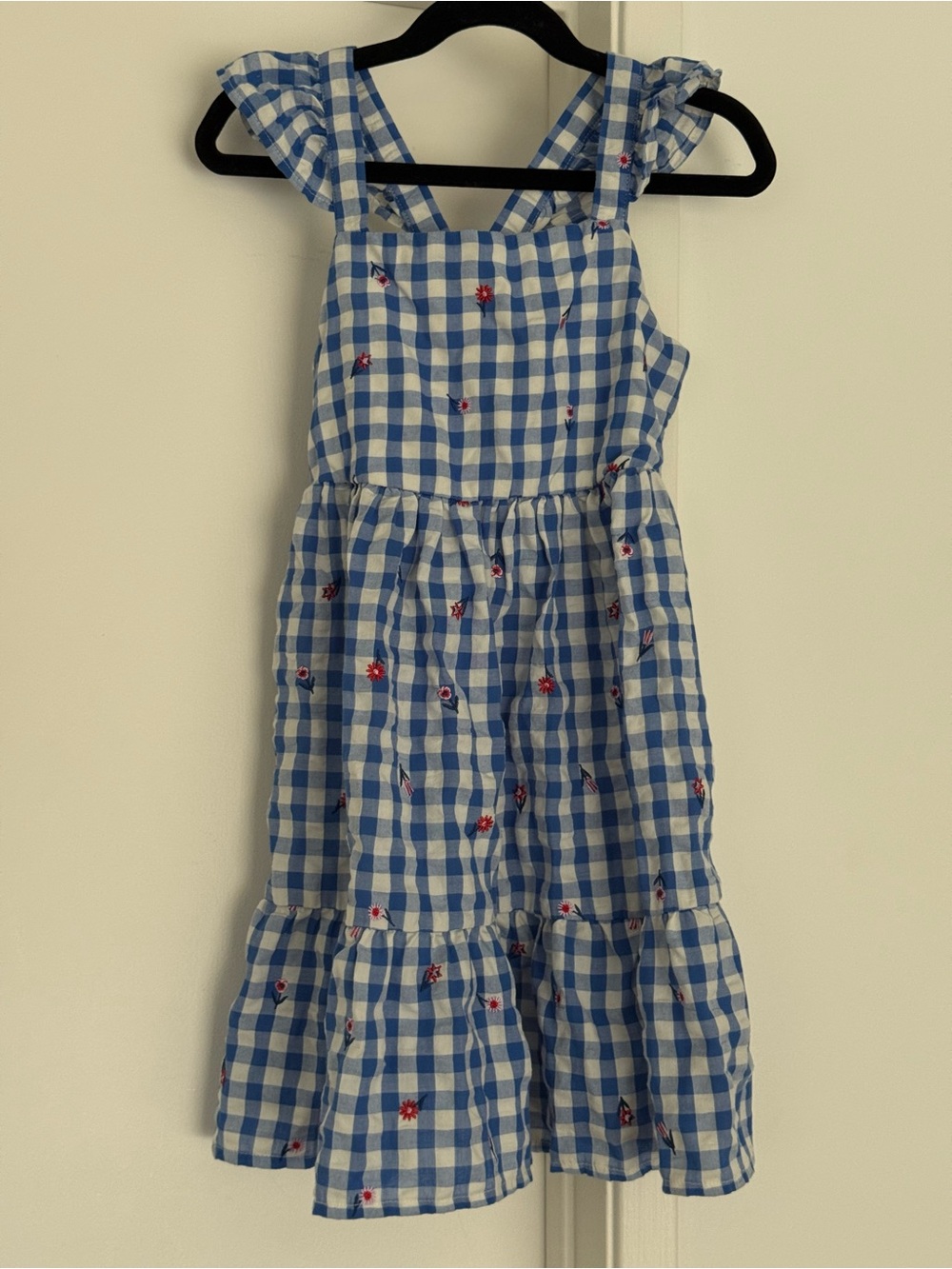 Kids Cat and Jack Blue Gingham Embroidered Sundress
